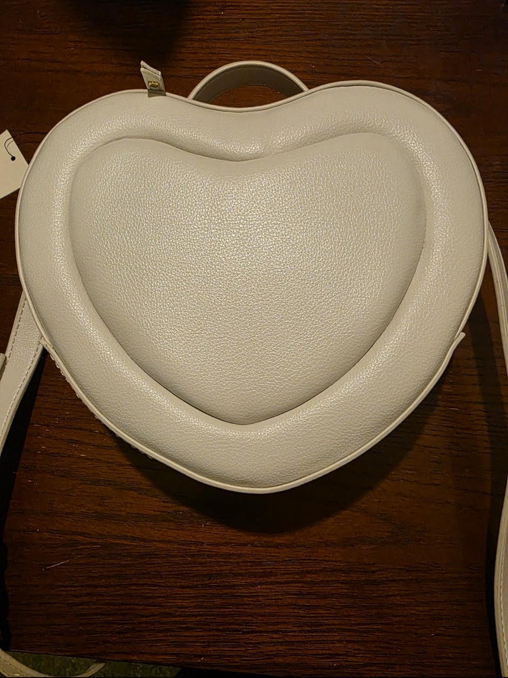 On 34th Jasmii Heart-Shaped Cream Crossbody Bag (NEW)